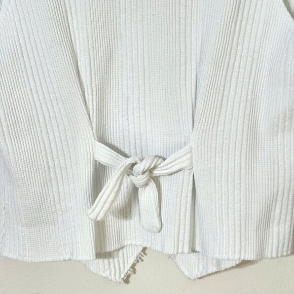 Vtg 90s Sweater Vest Sz L Lace Flowers Ribbed Embellished Grannycore Cottagecore - Picture 5 of 11